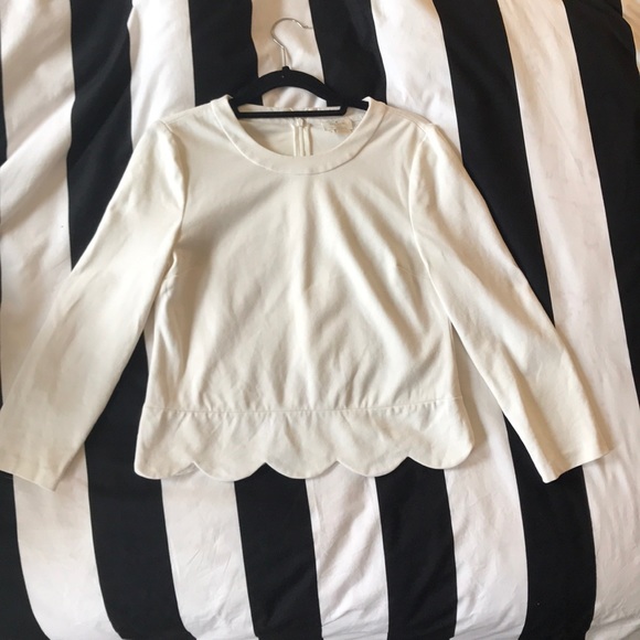 kate spade Tops - Long Sleeve Scalloped Kate Spade Top